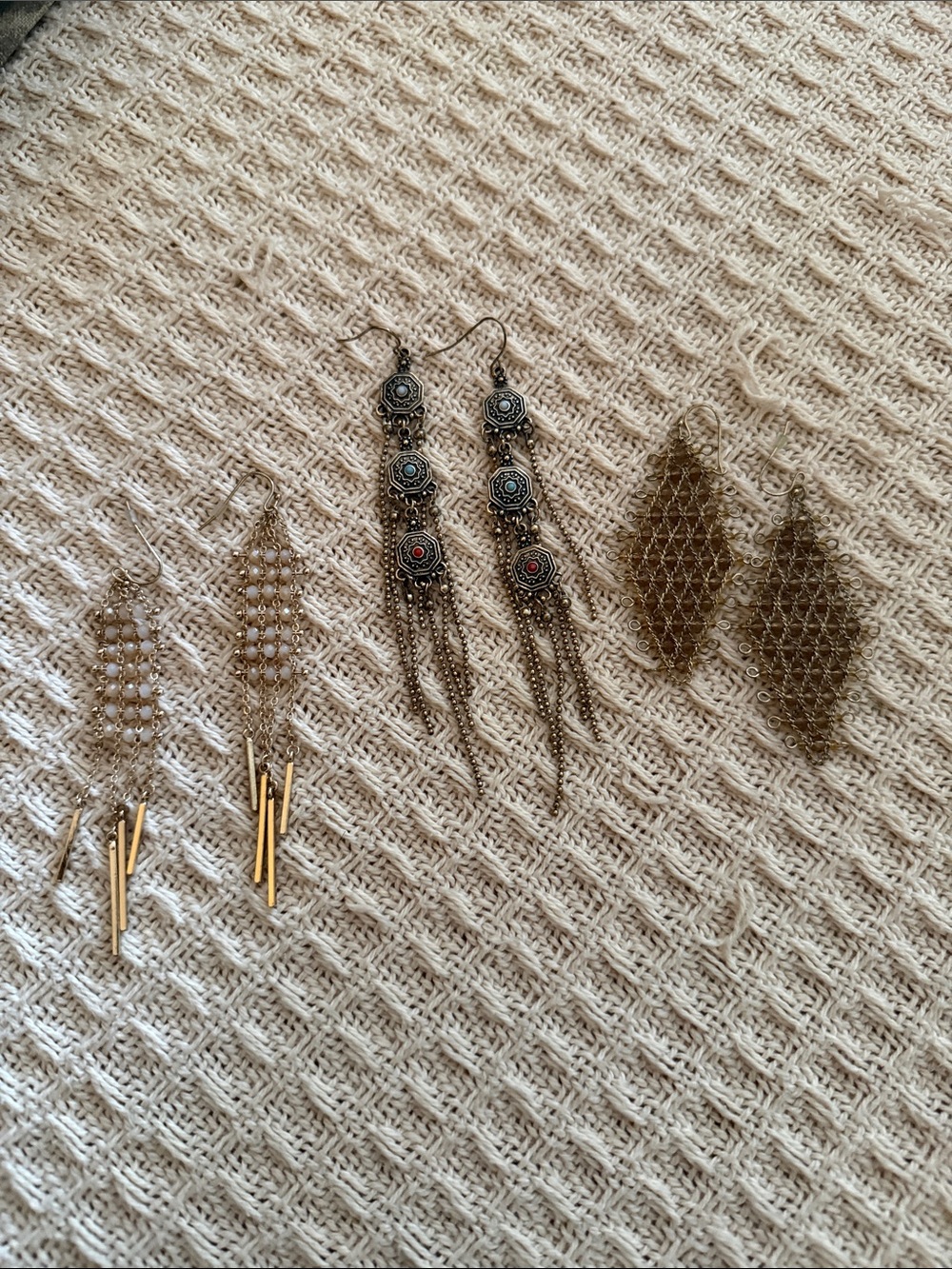 Women's Gold-Tone Mesh Dangle Earrings - Gold